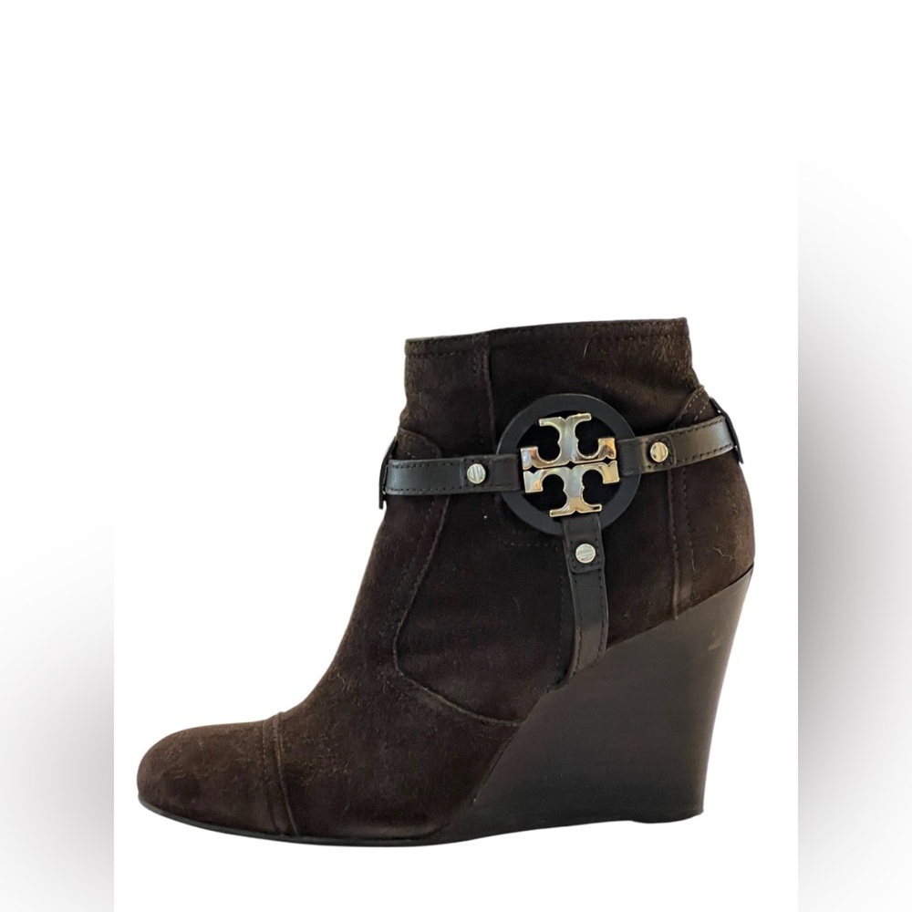 TORY BURCH Aaden brown wedge boots